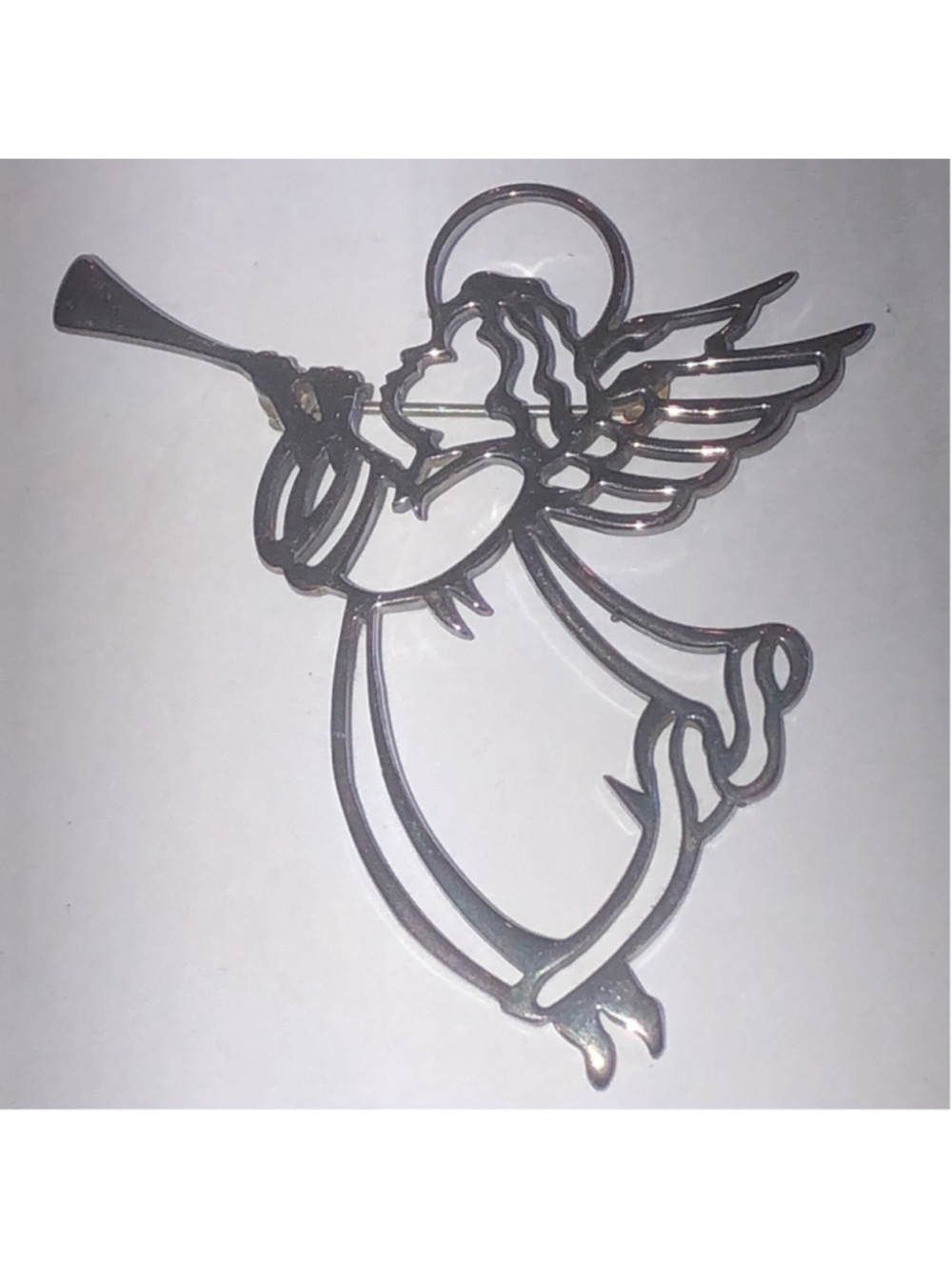 Pyramid Brand Sterling Silver Trumpeting Angel Pin
